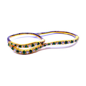 925 Sterling Silver Classic Eternity Band Fashionable Gold Plated Adjustable Anniversary Topaz Tsavorite White Topaz <b>Fine</b> <b>Rings</b> - Product Image 4