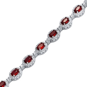 Oval Ruby CZ Stone Tennis Bracelet Venta al por mayor Hecho a mano Turco 925 Sterling Silver Fine Jewelry para mujeres - Product Image 3