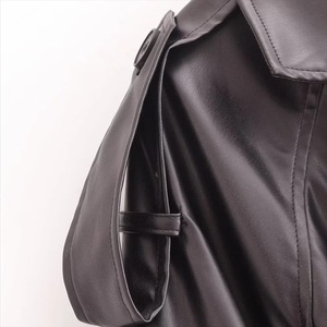 Automne nouveaux hommes en cuir véritable imperméable Slim Fit polyvalent ceinture décoration vers le bas manteau pardessus - Product Image 3