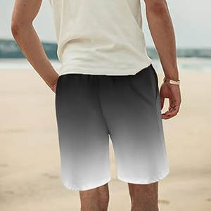 กางเกงว่ายน้ำผ้าฝ้ายสำหรับผู้ชายกางเกงชายหาดผ้าฝ้ายพิมพ์ซับลิเมชันกางเกงถักพร้อมเชือกปิด - Product Image 4