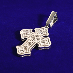 Colgante de Cruz con Diamantes Moissanite VVS de Lujo, Colgante de Plata 925, Joyería Hip Hop, Colgante de Cruz Personalizado con Moissanite - Product Image 4