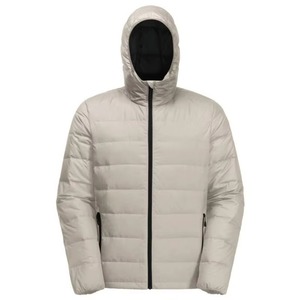 <b>Men's</b> <b>White</b> Goose Down Puffer <b>Jacket</b> Winter Warm Lightweight Outdoor Hiking Stand Collar OEM Manufacturer - Product Image 3