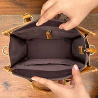Sac fourre-tout de luxe pour femmes en cuir suédé véritable Tan Mini Sac fourre-tout Western Boot Stitch Crossbody Purse Cowhide Leather Handbag