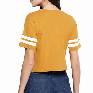 Camiseta de Mujer de Alta Calidad con Diseño Nuevo y Estampado en la Manga, Talla Grande, 100% Algodón, en Venta - Product Image 2