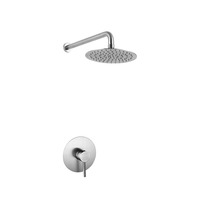 Robinetterie de douche murale en acier inoxydable, mitigeur encastré pour projets hôteliers