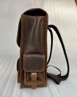 Sac à dos pour ordinateur portable en cuir de qualité supérieure, souple, avec fermeture éclair intérieure, logo personnalisable, imperméable, pour usage quotidien