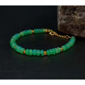 Green Ethiopian <b>Opal</b> <b>Bracelet</b> with 18K Gold Plating Welo <b>Opal</b> Beads Garnet Amethyst Quartz Pearl Gift Jade Material - Product Image 4