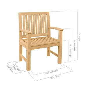 Fauteuil Gavi en teck massif de haute qualité avec finition naturelle pour l'extérieur ou l'intérieur - Product Image 6