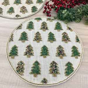 <b>Beaded</b> <b>Placemat</b> Handmade Round Charger for Luxury Dining & Holiday Decor Unique Piece Handmade <b>Beaded</b>, <b>Placemat</b>, Housewarming - Product Image 4