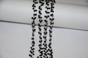 Top Quality Silver plated Black Quartz Glass Beads Rondelle <b>Cluster</b> Rosary Chain, Wire Beaded Chain for Jewelry Bracelet Making - Product Image 4