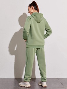 Conjunto Deportivo de Felpa de Algodón Extra Grande para Mujer, Transpirable, Suave, a la Moda, Sudadera y Pantalones para Damas - Product Image 2