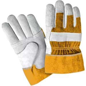 Puño de seguridad de cuero de vaca reforzado de alta calidad, 11 oz de espesor, guantes de calor de abrasión de protección Personal de alta resistencia - Product Image 5