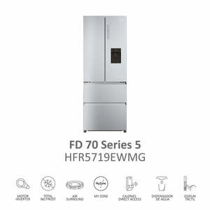 Réfrigérateur-congélateur à portes françaises <span class=keywords><strong>Haier</strong></span> HFR5719EWMG 190 Argent, en acier inoxydable, portable, électrique, sans givre, pour utilisation en voiture - Product Image 6