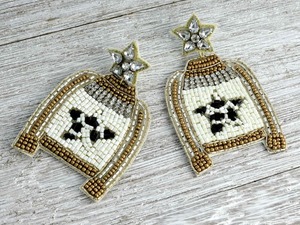Pendientes de cuentas para mujer hechos con cuentas de vidrio 100% t, diseño elegante, ligeros y perfectos para ocasiones informales y formales. - Product Image 3