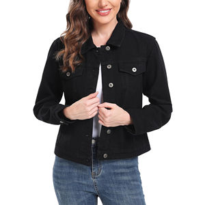New Style <b>Women's</b> Long Stretch <b>Denim</b> <b>Jacket</b> <b>Women</b> <b>Jacket</b> Breathable Plus Size Cotton <b>Black</b> Winter Plain <b>Denim</b> <b>Jacket</b> for <b>Women</b> - Product Image 2