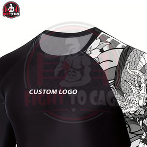 เสื้อรัดกล้ามเนื้อ MMA น้ำหนักเบา พิมพ์โลโก้ได้ตามต้องการ คุณภาพสูงสำหรับผู้ชาย ราคาคุ้มค่า แห้งเร็ว แขนยาว ผ้า 220 กรัม - Product Image 5