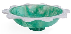 ชามเรซิ่นรูปกลีบดอกไม้ทำมือ ขอบสีเทอร์ควอยซ์และสีขาว ปลอดสาร BPA ลายดอกไม้ตกแต่ง สำหรับเสิร์ฟ - Product Image 2