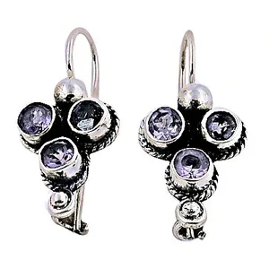 Pendientes de Cristal Amatista para Mujer - Joyería de Plata 925 - Product Image 1