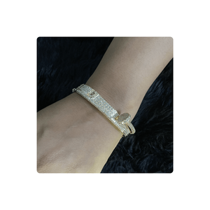 Pulsera de uñas de diamantes hecha en oro amarillo natural de 14kt en diamantes de 9,50 quilates, joyería de lujo para mujer, joyería de moda - Product Image 1
