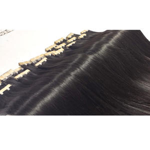 Extensiones de cabello indio crudo de la mejor calidad con cutículas alineadas, cinta suelta de ondas profundas, máquina Remy virgen, trama Doble - Product Image 6