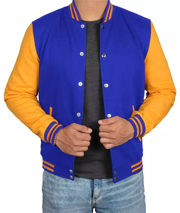Chaqueta de béisbol deportiva Varsity informal holgada con estampado bordado personalizado Chaqueta universitaria de béisbol blanca en blanco para hombre - Product Image 5