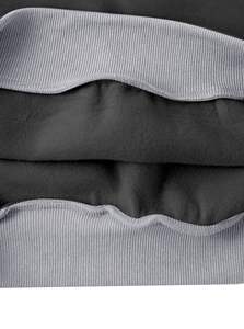 Sweat-shirt à capuche oversize pour femme, col en V, coupe ample, noir/gris, poignets contrastés, ourlet doux et chaud, pull d'hiver décontracté - Product Image 6