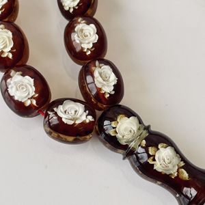 Tespih en ambre baltique sculpté à la main, 33 perles, jaune cerise, Misbaha de luxe - Product Image 2
