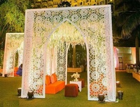 Pavillon de mariage découpé au laser de style arabe – Achat tendance de mandap portable en métal pour extérieur, couleur personnalisée – Décoration de scène populaire par DST Exports