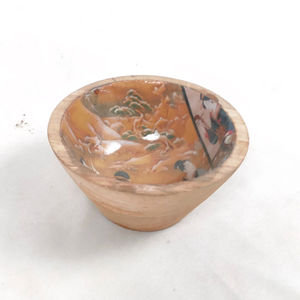 Tazón para servir hecho a mano con madera de acacia - Tazón para ensalada vintage ecológico para mesa de fiesta con acabado pulido al precio más bajo. - Product Image 1