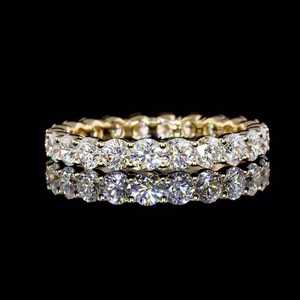 Magnifique VVS Moissanite Eternity Band Ring 925 Silver Diamond Halo Band 14K Gold Plated Beautiful Moissanite Band Wedding Gift - Product Image 1