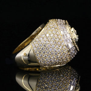 Hombre 925 Anillos de plata para hombres Iced Out In Lab Grown Round Brilliant Cut Charm Diamonds In VVS Clarity - Product Image 4