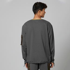 Venta al por mayor de los hombres de moda casual sudadera de invierno cálido de lana de cuello redondo pulóver logotipo personalizado ropa de calle OEM de suministro - Product Image 5