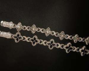 Pulseras de diamantes de moissanita totalmente personalizadas y con incrustaciones de diamantes para unisex, joyería de plata 925 y oro rosa para unisex - Product Image 3