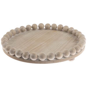 Meilleure vente, nouveau design de haute qualité, plateau rond en bois perlé, plateaux ronds en bois avec perles faites à la main - Product Image 5