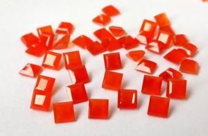 Cornaline orange naturelle coupe carrée 6mm à facettes-cornaline orange en vrac cornaline orange naturelle de qualité supérieure - Product Image 2