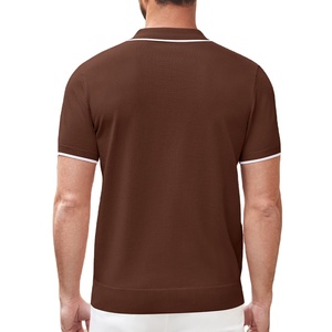 T-shirt pour homme en coton 100%, demi-zip, manches courtes, été, haute qualité, décontracté, bon prix, respirant, microfibre, séchage rapide - Product Image 2