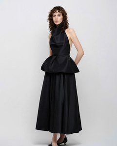 Ensemble de robes évasées noires de qualité supérieure Style élégant et sophistiqué fabriqué au Vietnam - Product Image 1