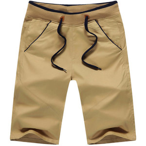 Shorts décontractés d'été pour hommes OEM, deux poches latérales, respirants, séchage rapide, toile 100% coton/polyester, motif uni, écologiques - Product Image 1