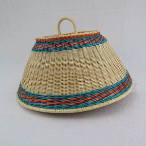 Handwoven Conical Food Cover with Handle - Decorative Rattan/Wicker <b>Bread</b> Basket & Outdoor Serving Dome - Product Image 1