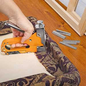 Orange 3-in-1 Manual Stapler for Wood Plastic & <b>Walls</b> 400 Staples & 200 <b>Nails</b> for DIY Steel Material - Product Image 3