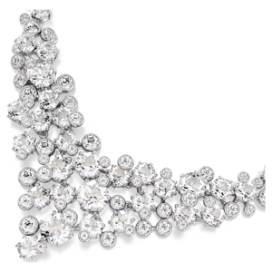 Luxury Silver Crystal Bridal <b>Statement</b> <b>Necklace</b> for Women CZ Diamond Wedding Jewelry - Product Image 3