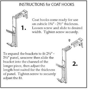 ตะขอแขวนเสื้อคู่แบบปรับได้สำหรับแผงลูกบาศก์ประกอบด้วยตะขอพลาสติกสำหรับเสื้อคลุมผ้าพันคอกระเป๋าผ้าเช็ดตัวกุญแจหมวก - Product Image 3