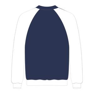 Sudadera Azul Oscuro con Mangas Raglán, Bordado Chenille, Logotipo Personalizado de la Hermandad Griega Divine Nine, Estilo HBCU - Product Image 3