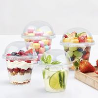 Gobelets en plastique PET transparent durables pour milkshake, dessert, glace, fruits coupés, yaourt, gobelets en plastique jetables pour yaourt et dessert avec logo