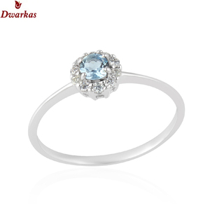 Anillo de compromiso de boda de joyería fina de Plata de Ley 925 de lujo al por mayor Zirconia cúbica aguamarina clásico de moda informal - Product Image 1