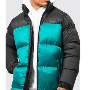 Veste d'hiver matelassée pour homme, veste décontractée, col montant, fermeture éclair, motif uni, capuche, imperméable, coupe-vent, fournisseur de rue - Product Image 3