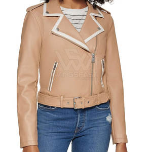 Veste en cuir pour femmes de haute qualité avec logo personnalisé vêtements de mode tricotés respirants pour l'hiver - Product Image 1