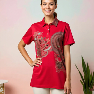 Ropa deportiva Stripe Line Polo Shirt Mujeres Jogging Turn Down Collar Camisas de manga corta Sublimación Golf Polo Shirts Ladies - Product Image 3