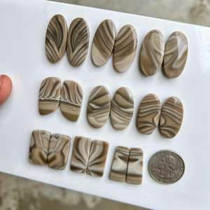 Paire de pierres précieuses en forme de poire, quartz de guérison de haute qualité, à dos plat, en cristal lisse - Product Image 6