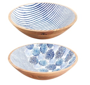 Cuenco de madera desechable con estampado de esmalte de diseño personalizado hecho a mano. - Product Image 3